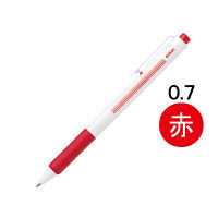三菱鉛筆(uni) VERY楽ノック SN-100 0.7mm 赤 1箱(10本入） - アスクル