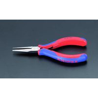 エスコ 145mm 精密用プライヤー(グリップ付/半丸/ストレート) EA537KR-12 1丁（直送品）