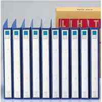 2穴リングファイル　A4タテ　背幅35mm　縦306×横238mm　藍　1箱（10冊入）（直送品）