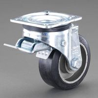 エスコ 100mm キャスター(自在金具・前輪ブレーキ付) EA986JF-100 1個（直送品）