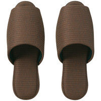 【布製】吊り込み前開きスリッパ クイート ブラウン 1袋（1足入） 富士工業
