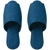 【布製】吊り込み前開きスリッパ クイート ブルー 1袋（1足入） 富士工業（直送品）