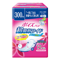 ポイズパッド　超吸収ワイド女性用（一気に出る多量モレに安心用）　300cc　12枚入　日本製紙クレシア