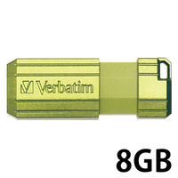 USBメモリー 8GB バーベイタム グリーン USB2.0対応 スライド式 USBP8GVG2