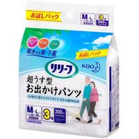 リリーフ　超うす型お出かけパンツ　M-L　1箱(48枚：3枚入×16パック）　花王　（取寄品）