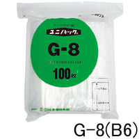 ユニパック（R）（チャック袋）　0.08mm厚　G-8　B6　140×200mm　1セット（500枚：100枚入×5袋）　生産日本社　セイニチ