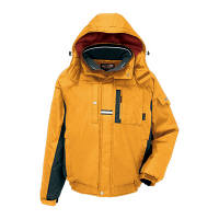 アイトス　防寒ブルゾン　取り外し式フード付き　イエロー