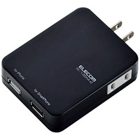 使用不可【アウトレット】エレコム　ELECOM　iPhone・iPod・スマートフォン用USB充電機能付き電源タップ　黒　T-UHS01-12200BK