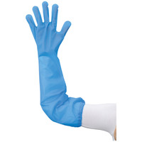 【アウトレット】日本箸　ポリエチレン手袋ロング　ブルー　1袋（30枚入）