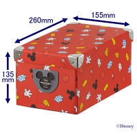 【アウトレット】キングジム　ディズニーマジックポケッツ　収納ボックス　赤　S　4065MPアカ　1個