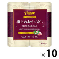 トイレットペーパー4ロールパルプ フィーリング・リラックスアロマの香りダブル30mクリネックス極上のおもてなし 1箱（40個：4個×10パック）日本製紙クレシア