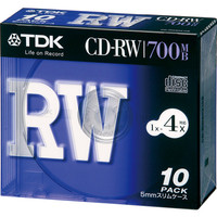 TDK　CD-RW700MB　薄型Pケース　5mmプラケース　CD-R80X10S　1パック（10枚）