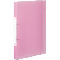 ハピラ　リングファイル丸型2穴　A4タテ　背幅25mm　12冊　カラバリ　ピンク  オリジナル