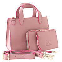 【アウトレット】ロメオジリ ROMEO GIGLI スクエアハンドバッグ ポーチ カードケース 3点セット コスモスピンク/ピンク 1セット（3点入）