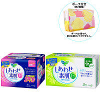 花王ロリエエフ しあわせ素肌2個セットD（多い昼・夜用 羽つき）+生理用ポーチセット