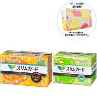 花王ロリエSpeed+スリムガード2個セット（軽い日用 羽なし・しっかり昼用 羽つき）+生理用ポーチセット