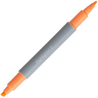 アスクル　蛍光ペン　ツインタイプ　オレンジ　10本　蛍光マーカー オリジナル