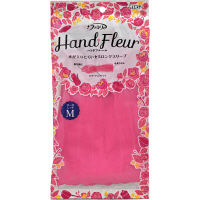 【アウトレット】ファミリー　ハンドフルール　ビニール手袋　炊事・掃除用　M　ローズレッド　1双　エステー