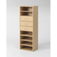 不二貿易　ストレージシェルフ（引き出し付　大型カラーボックス）　ナチュラル　W405×D295×H1187mm　87773　1台