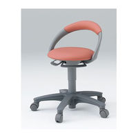 【設置込】イトーキ　サポートスツール　背付ビニールレザー　コーラルピンク（直送品）