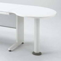 オカムラ スチールOAデスク ビラージュ VILLAGE 連結丸テーブル右用 ホワイト 幅750×奥行900×高さ700mm 1台（直送品）