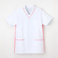 ナガイレーベン 男女兼用上衣（スクラブ） 医療白衣 半袖 Tピンク S FT-4492（取寄品）