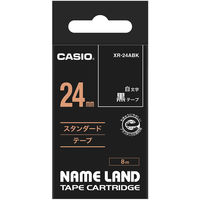 カシオ CASIO ネームランド テープ 白文字タイプ 幅24mm 黒ラベル 白 