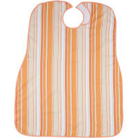 テンダイ　食事介護用エプロン　マルチストライプ　OR　ストライプオレンジ　A21209