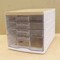 【アウトレット】アイリスオーヤマ　ウッドトップレターケース　浅型3段、深型1段　WTS-4D　1台