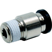 日本ピスコ ピスコ チューブフィッティング 六角穴付ストレート チューブ6 接続口径R1/8 POC6-01 1個 290-8654（直送品）