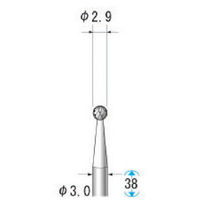 ナカニシ 超硬アロイカッター 球(オール超硬) 刃径3.0mm 刃長2.8mm 24611 1本 297-4258（直送品）