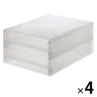 無印良品 ポリプロピレン 小物収納ケース 引出２段 約幅２６×奥行３７×高１６．５ｃｍ 1セット（1個×4） 良品計画