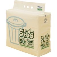 サニパック Fー9H 環優包装ゴミ袋フォルタ 90L 白半透明 (1袋(PK)=100枚入) F-9H-HCL 1袋(100枚)（直送品）