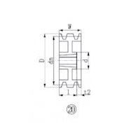 エバオン EVN ブッシングプーリー SPB 224mm 溝数3 SPB224-3 1個 380-6430（直送品）