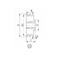 エバオン EVN ブッシングプーリー SPZ 160mm 溝数2 SPZ160-2 1個 380-6880（直送品）