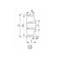 エバオン EVN ブッシングプーリー SPB 185mm 溝数2 SPB185-2 1個 380-6243（直送品）