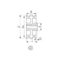 エバオン EVN ブッシングプーリー SPZ 265mm 溝数3 SPZ265-3 1個 380-7169（直送品）