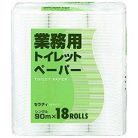 【アウトレット】トイレットペーパー　18ロール　古紙配合　シングル　90m　セラティコンパクト　1パック（18個入）　東海製紙工業