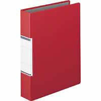 【アウトレット】アスクル　パイプ式ファイル　ユーロスタイル　A4タテ（2穴）　とじ厚50mm　背幅66mm　レッド