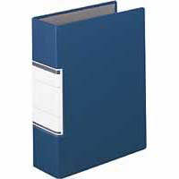 【アウトレット】アスクル　パイプ式ファイル　ユーロスタイル　A4タテ（2穴）　とじ厚80mm　背幅96mm　ブルー
