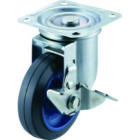 ワコーパレット ワコー エアーキャスター(自在車ストッパー付) 100mm ゴム車 AMG-100-NRBDS 1個 305-2494（直送品）