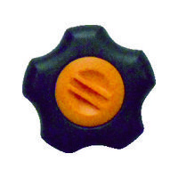 三星産業貿易 三星 フィットノブ M6 本体/黒 キャップ/橙 （5個入り） FIT-K-M6-O-5P 1袋（5個） 363-2971（直送品）