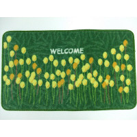【アウトレット】山崎産業　ジョイマットECO　ウェルカムフラワー　グリーン　1枚