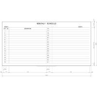 日学 ライトフレームホワイトボード罫引 予定表 （1ヶ月） 1800×890 LT-11-004（直送品）