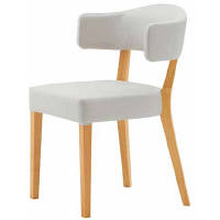 ディー・エル・エム　木製椅子　ホワイト　背：クッション　張地：ビニールレザー　DP-5008B　（取寄品）
