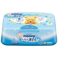 ムーニーおしりふき　トイレに流せるタイプ　やわらか素材　本体　1個(50枚入)　ユニ・チャーム
