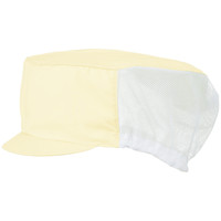 【衛生帽子】 KAZEN ネット付キャップ クリーム APK484-C24 フリー(最大65cm) 1袋（2枚入）