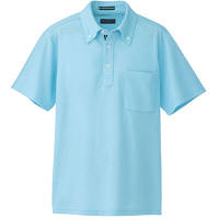 AITOZ（アイトス） 半袖ボタンダウンポロシャツ（男女兼用） 介護ユニフォーム サックス 3L AZ-7617-007（直送品）