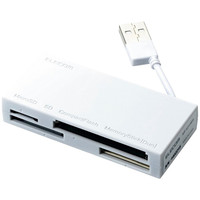 エレコム　ケーブル収納メモリカードリーダ ホワイト　MR-K010WH　1個