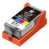 エコリカ キヤノン（Canon）用 リサイクルインク ECI-C19C 4色(ブラック/シアン/マゼンタ/イエロー) BCI-19CLR対応 1個